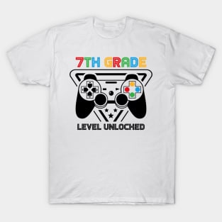 7th Grade Level Unlocked Video Gamer Back to School Boys T-Shirt